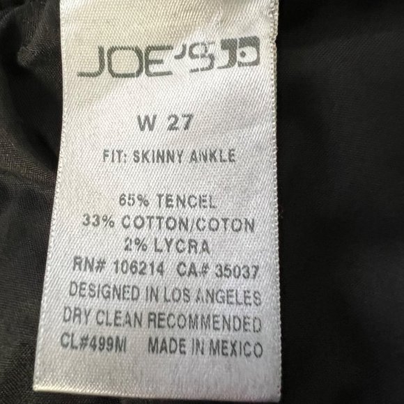 Joes Jeans Womens Black Skinny Ankle Jeans Nikitia Zip Pocket GPVNTK5968 size 27 - Picture 9 of 12